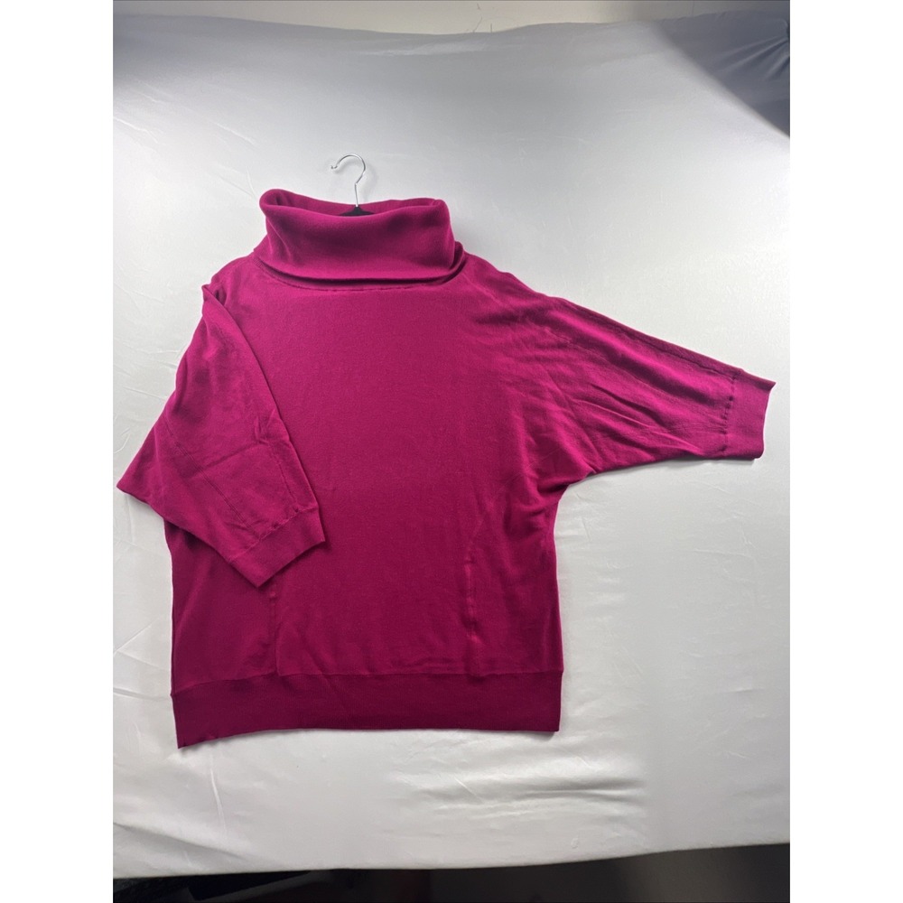 Chicos Womens Size 3 Fuchsia Rabbit Hair Blend Cowl Neck Pullover Sweater XLarge